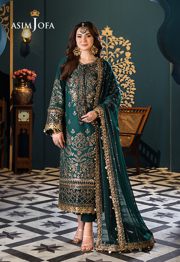 Asim Jofa Chiffon Embroidered 3 Piece dress AJFI-30