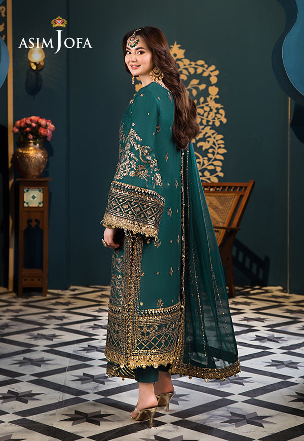 Asim Jofa Chiffon Embroidered 3 Piece dress AJFI-30