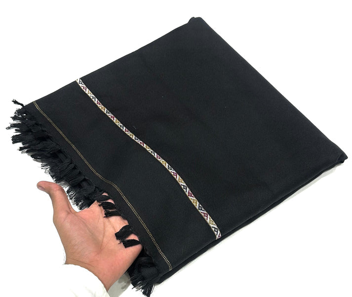 Brandy Wear Speical Men's Winter Pashmina Woolen Shawl - (Black) - JS-01