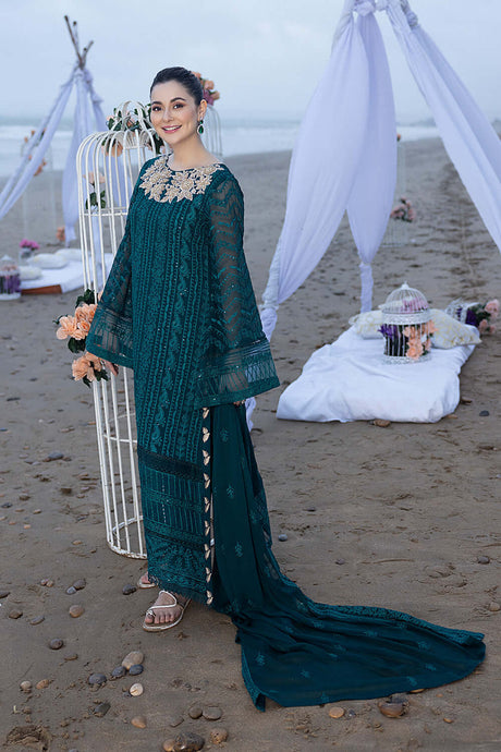 AZURE 3PC COMPLETE CHIFFON DRESS (Unstitched) AC-45