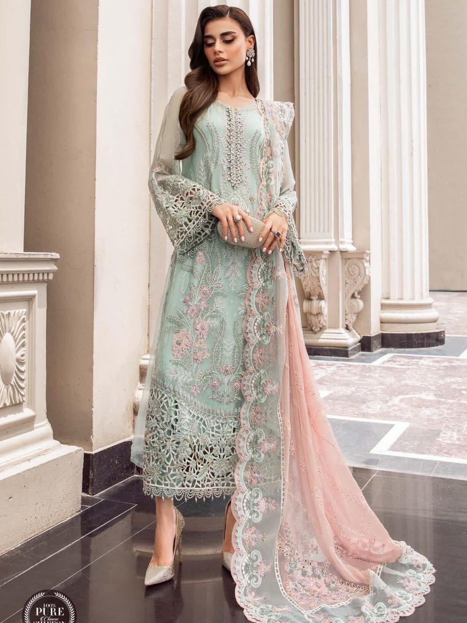 MARIA B COUTURE chiffon fully heavy emb hand adda work MB-056
