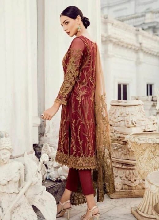 IZNIK Fabric :Chiffon suit with heavy Embroidery IZ-C061