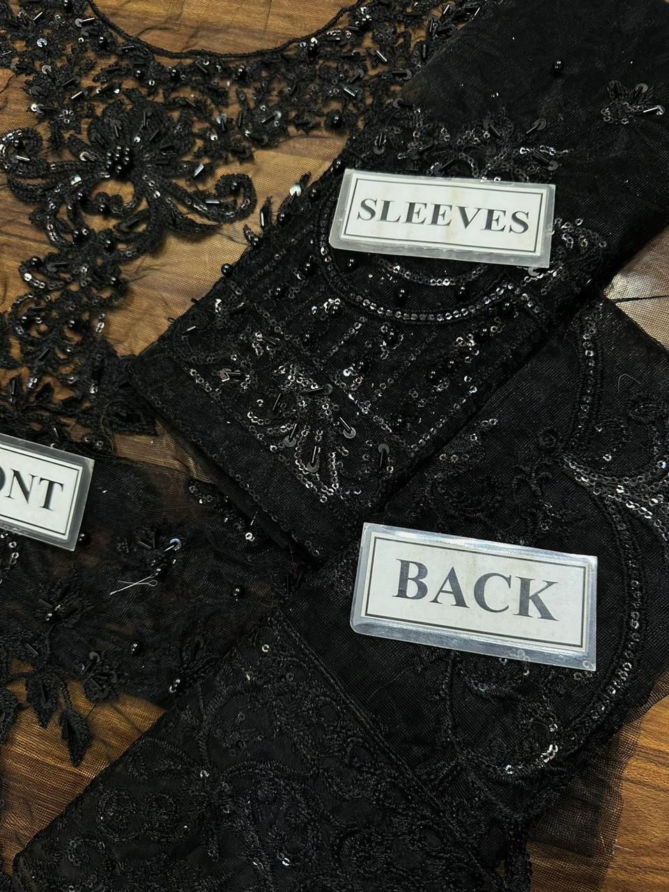 SERENE Brand  Fabric NET SUIT Full Emb With Sequence SN-43