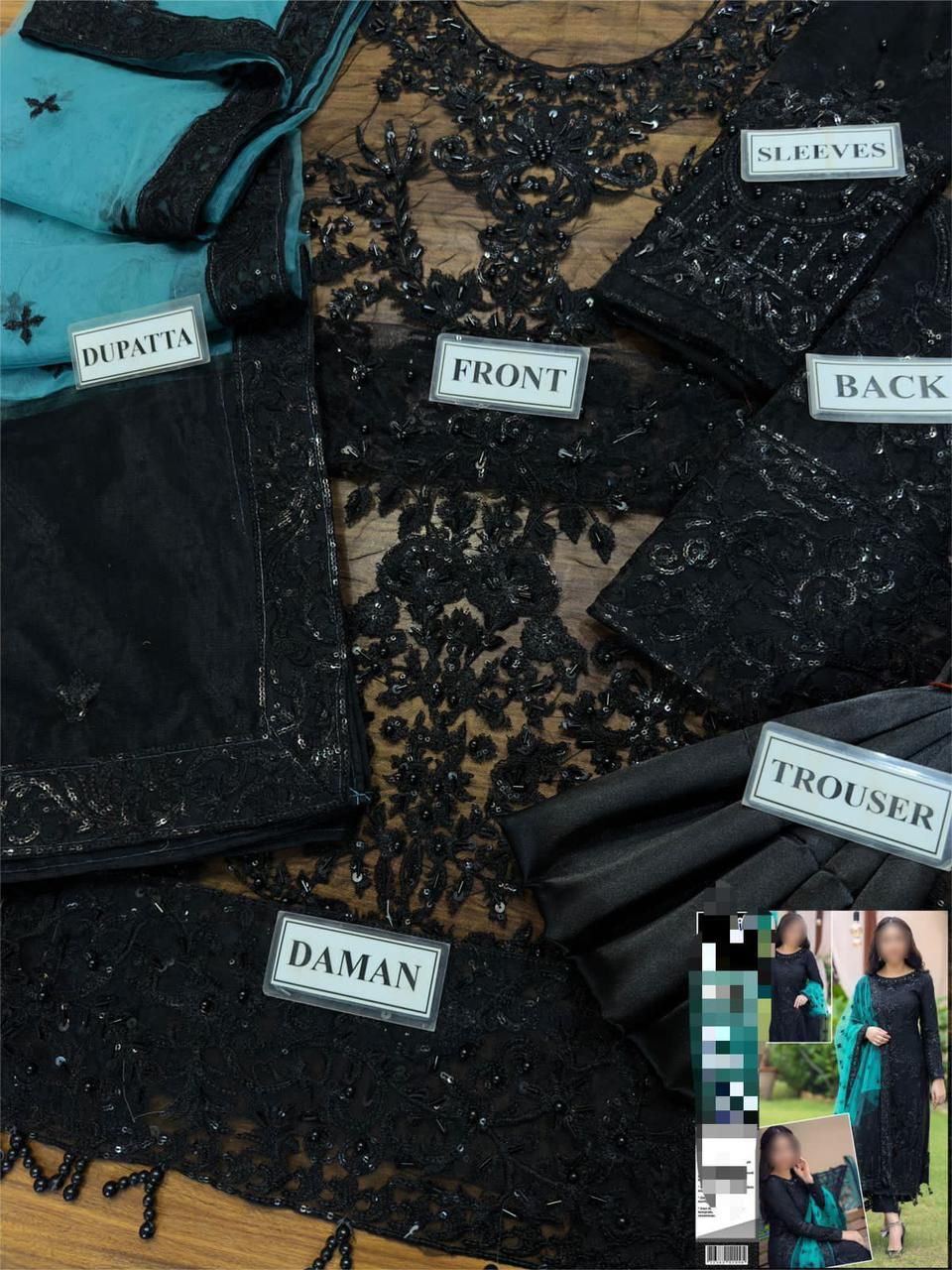 SERENE Brand  Fabric NET SUIT Full Emb With Sequence SN-43