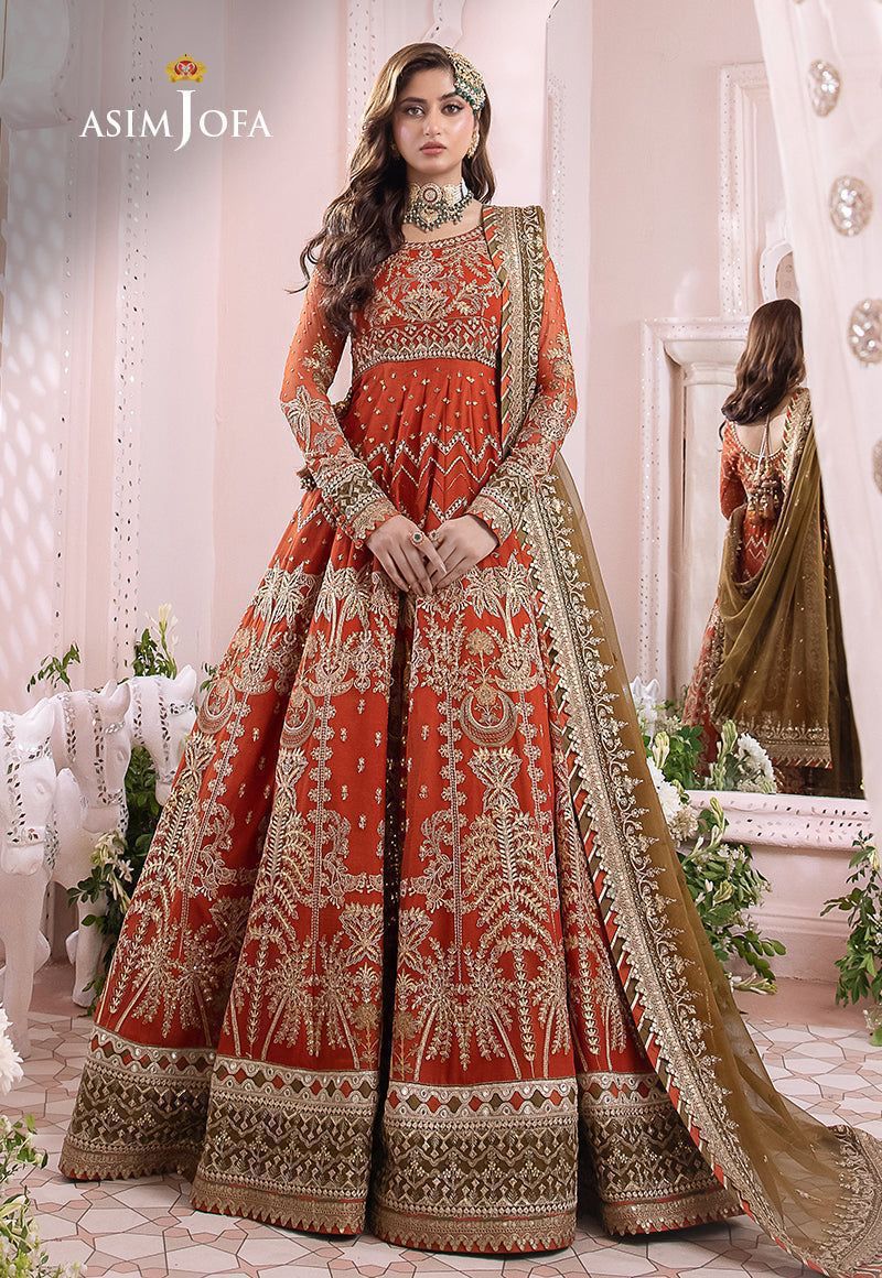 Asim jofa Complete Chiffon Frock Heavy Emb Dress AJF-085