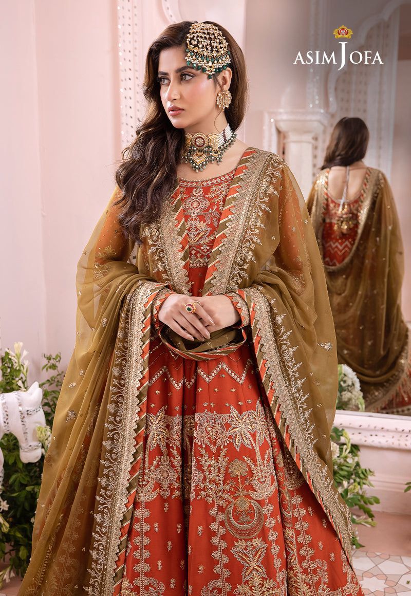 Asim jofa Complete Chiffon Frock Heavy Emb Dress AJF-085
