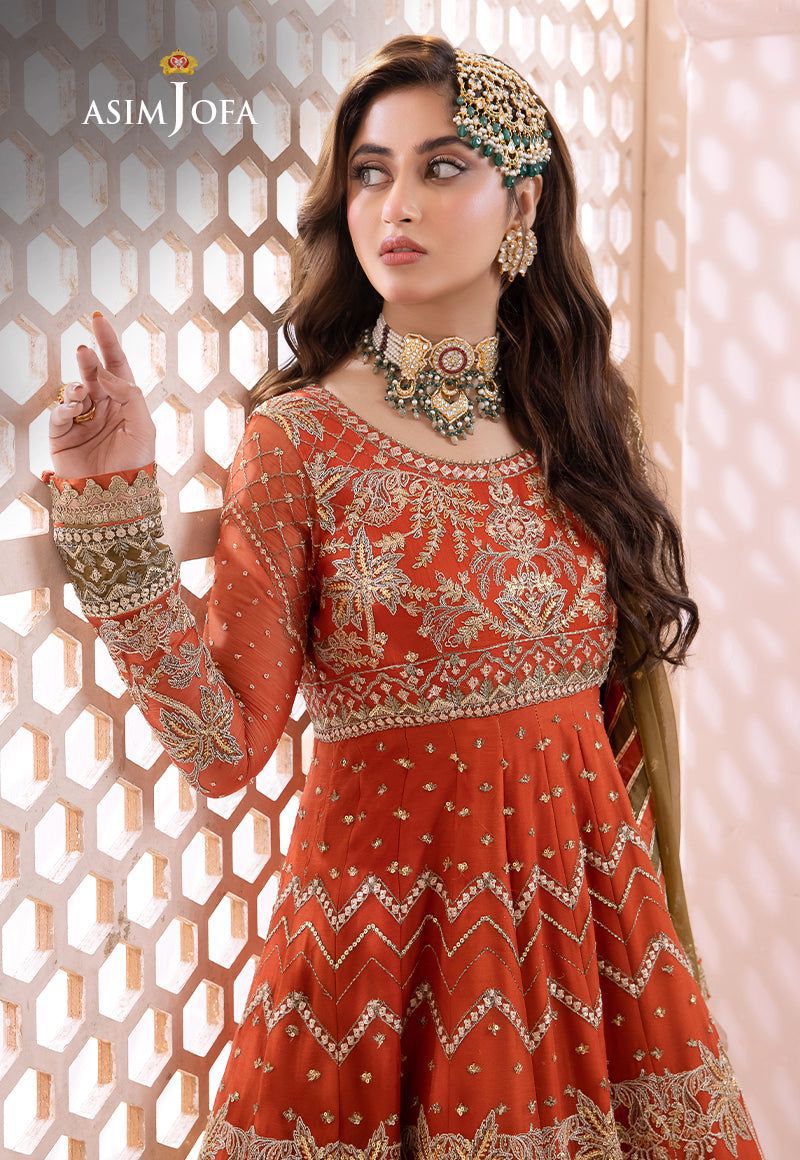 Asim jofa Complete Chiffon Frock Heavy Emb Dress AJF-085