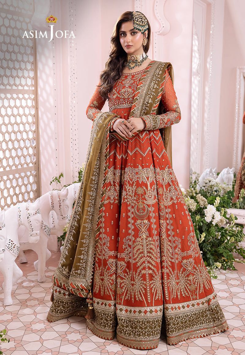 Asim jofa Complete Chiffon Frock Heavy Emb Dress AJF-085