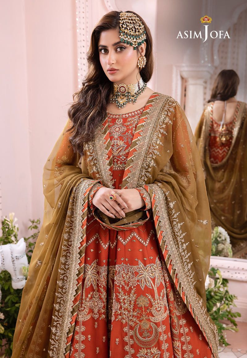 Asim jofa Complete Chiffon Frock Heavy Emb Dress AJF-085