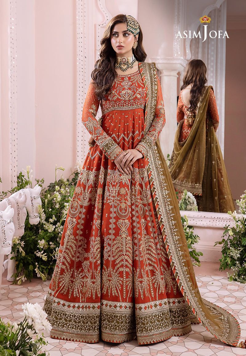Asim jofa Complete Chiffon Frock Heavy Emb Dress AJF-085