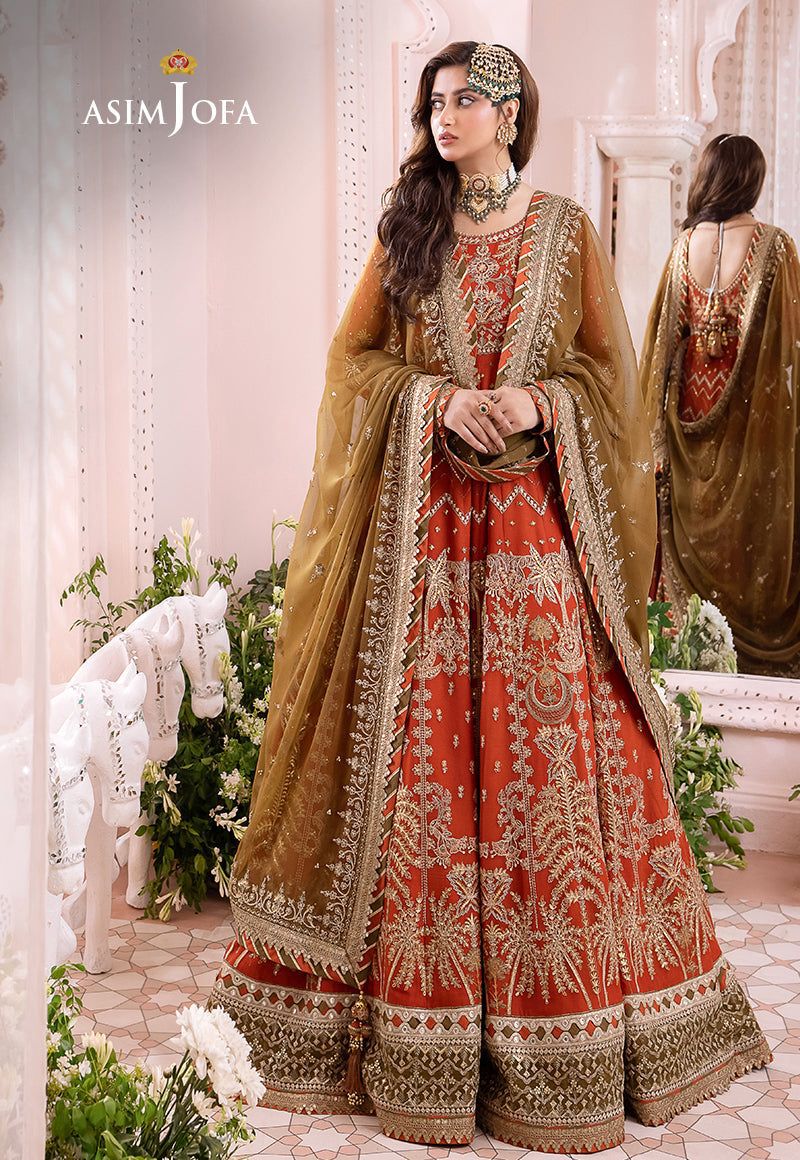 Asim jofa Complete Chiffon Frock Heavy Emb Dress AJF-085