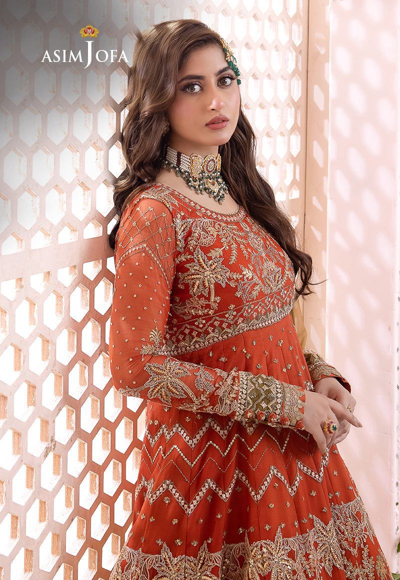 Asim jofa Complete Chiffon Frock Heavy Emb Dress AJF-085