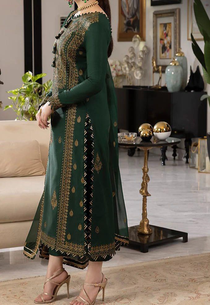 Rang e Noor Chiifon Fully Heavy Emb 3pc Dress ( Unstitch ) RN-32