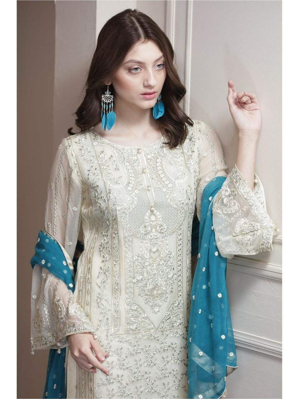 MARYAM & MARIA Full Chiffon Embroidery Hand Work MM-54