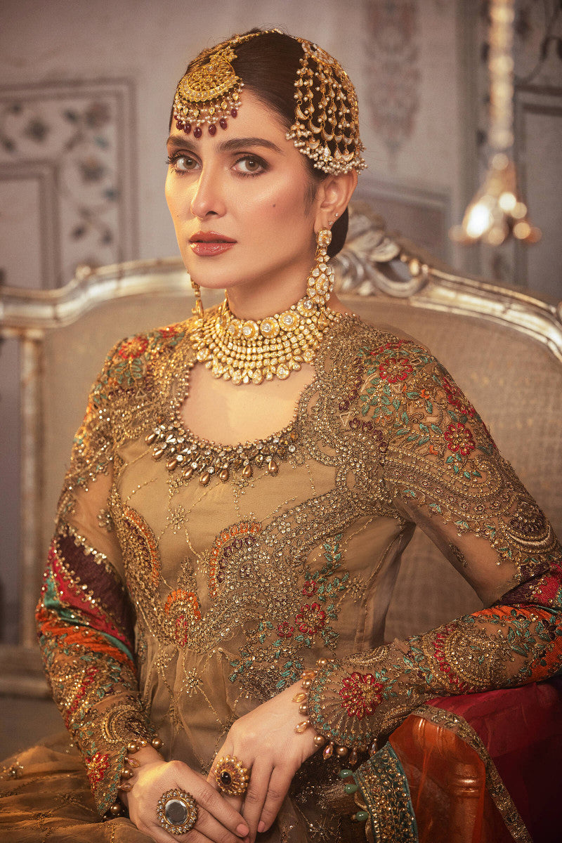 AYEZA KHAN EMB HEAVY 3PC ORGANZA DRESS (UNSTITCH) MB-083