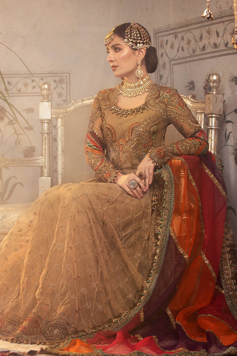 AYEZA KHAN EMB HEAVY 3PC ORGANZA DRESS (UNSTITCH) MB-083