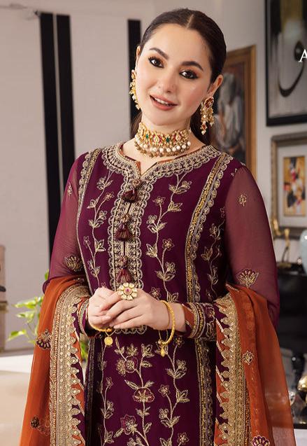 Luxucy Chiffon Collection 3PC Unstitch Dess AJRN-23
