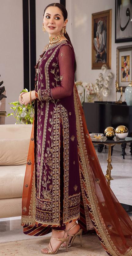 Luxucy Chiffon Collection 3PC Unstitch Dess AJRN-23