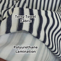 Terry Towel Waterproof Mattress Cover - Blue Stripe